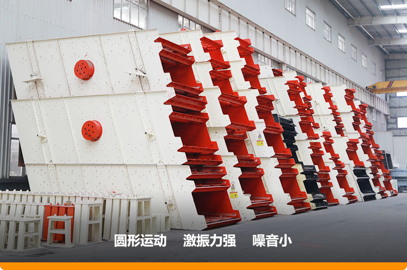 圓振動篩，篩孔尺寸為5-80mm，處理能力32-276t/h
